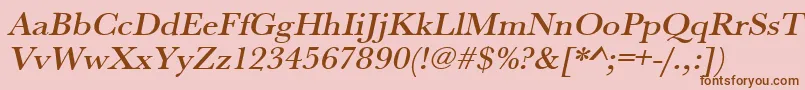 UrwbaskertmedwidOblique Font – Brown Fonts on Pink Background