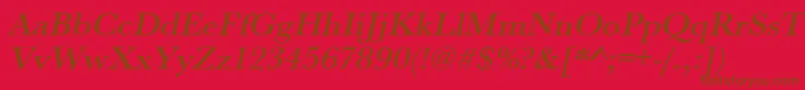 UrwbaskertmedwidOblique Font – Brown Fonts on Red Background