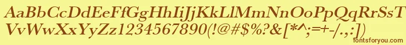 UrwbaskertmedwidOblique Font – Brown Fonts on Yellow Background