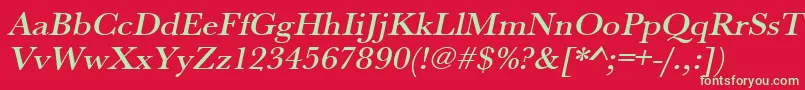 UrwbaskertmedwidOblique Font – Green Fonts on Red Background