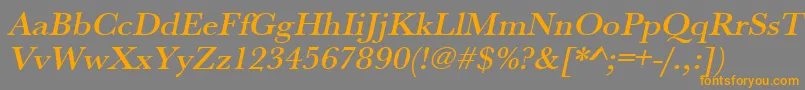 UrwbaskertmedwidOblique Font – Orange Fonts on Gray Background