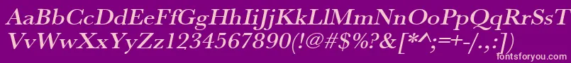 UrwbaskertmedwidOblique Font – Pink Fonts on Purple Background