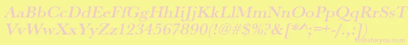 UrwbaskertmedwidOblique Font – Pink Fonts on Yellow Background