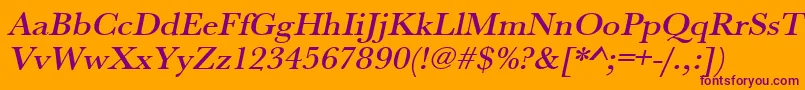 UrwbaskertmedwidOblique Font – Purple Fonts on Orange Background