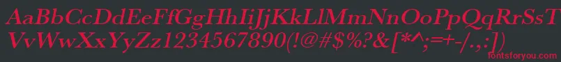 UrwbaskertmedwidOblique Font – Red Fonts on Black Background