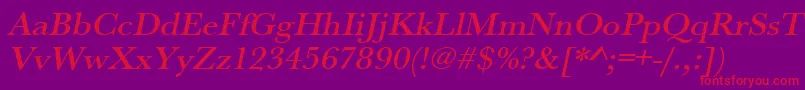 UrwbaskertmedwidOblique Font – Red Fonts on Purple Background