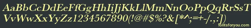 UrwbaskertmedwidOblique Font – Yellow Fonts on Black Background