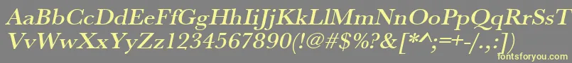 UrwbaskertmedwidOblique-fontti – keltaiset fontit harmaalla taustalla