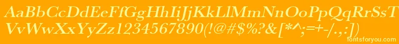 UrwbaskertmedwidOblique Font – Yellow Fonts on Orange Background