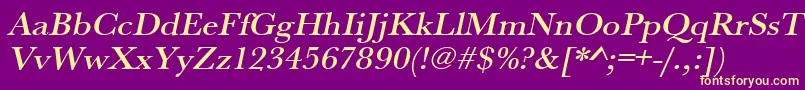 UrwbaskertmedwidOblique Font – Yellow Fonts on Purple Background
