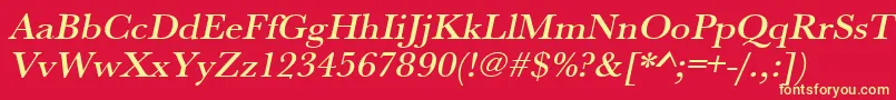 UrwbaskertmedwidOblique Font – Yellow Fonts on Red Background