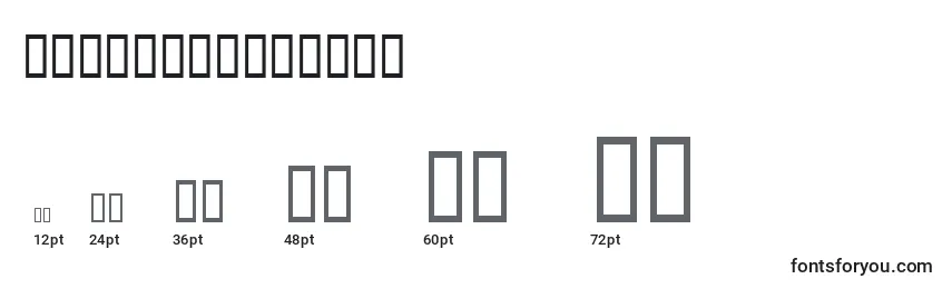 Размеры шрифта SymbolsRegular
