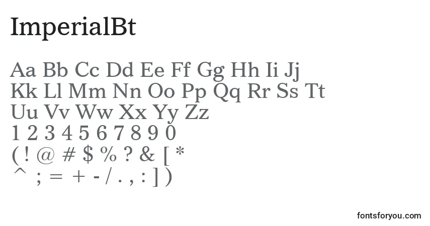A fonte ImperialBt – alfabeto, números, caracteres especiais