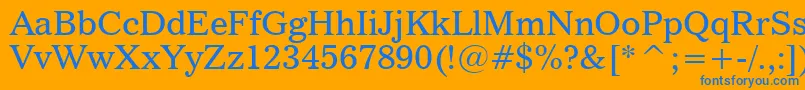 フォントImperialBt – オレンジの背景に青い文字