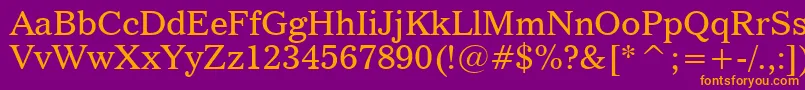 ImperialBt Font – Orange Fonts on Purple Background