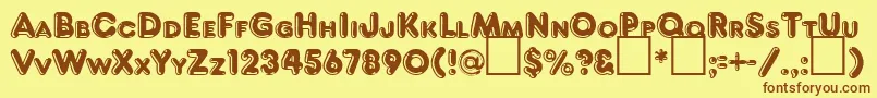 FrankenbergRegularDb Font – Brown Fonts on Yellow Background