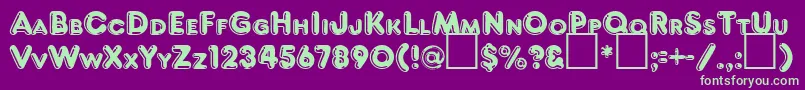 FrankenbergRegularDb Font – Green Fonts on Purple Background