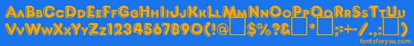 FrankenbergRegularDb Font – Orange Fonts on Blue Background