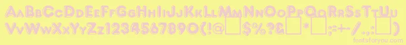 FrankenbergRegularDb Font – Pink Fonts on Yellow Background