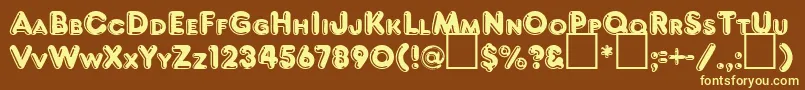 FrankenbergRegularDb Font – Yellow Fonts on Brown Background