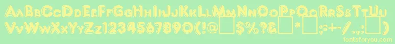 FrankenbergRegularDb Font – Yellow Fonts on Green Background