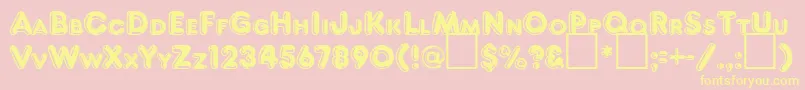 FrankenbergRegularDb Font – Yellow Fonts on Pink Background