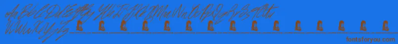 Signatures Font – Brown Fonts on Blue Background