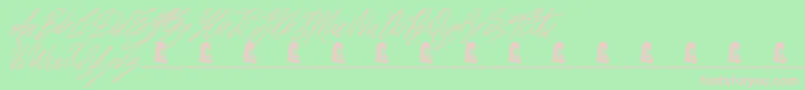 Signatures Font – Pink Fonts on Green Background