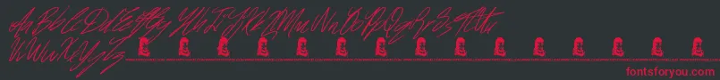 Signatures Font – Red Fonts on Black Background