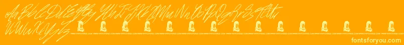 Signatures Font – Yellow Fonts on Orange Background