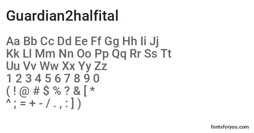 Guardian2halfital Font – alphabet, numbers, special characters