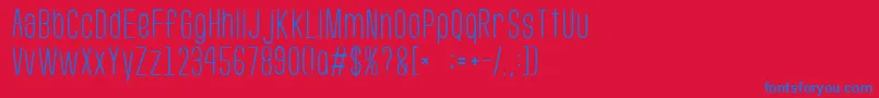 GomariceUsuaziHosomozi Font – Blue Fonts on Red Background