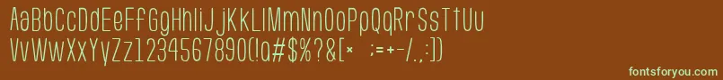 GomariceUsuaziHosomozi Font – Green Fonts on Brown Background