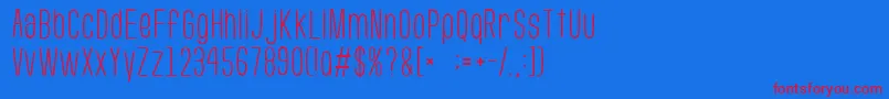 GomariceUsuaziHosomozi Font – Red Fonts on Blue Background