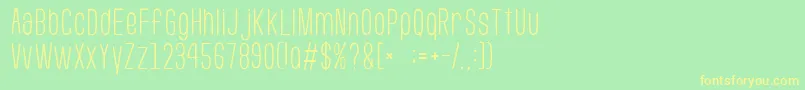 GomariceUsuaziHosomozi Font – Yellow Fonts on Green Background