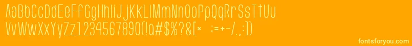 フォントGomariceUsuaziHosomozi – オレンジの背景に黄色の文字