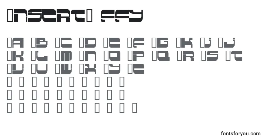 Schriftart Insert2 ffy – Alphabet, Zahlen, spezielle Symbole