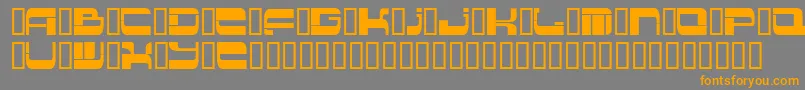 フォントInsert2 ffy – オレンジの文字は灰色の背景にあります。