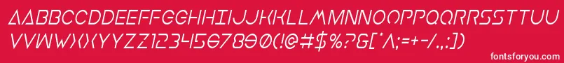 フォントEarthorbitercondital – 赤い背景に白い文字