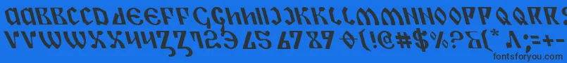 Czcionka PiperPieLeftalic – czarne czcionki na niebieskim tle