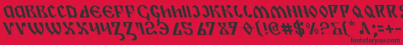 フォントPiperPieLeftalic – 赤い背景に黒い文字