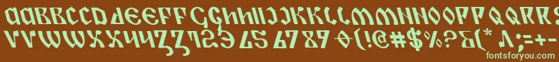 Шрифт PiperPieLeftalic – зелёные шрифты на коричневом фоне