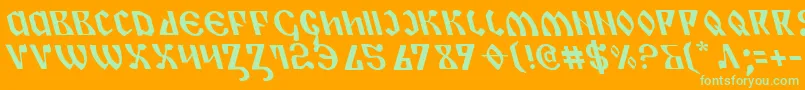 PiperPieLeftalic Font – Green Fonts on Orange Background