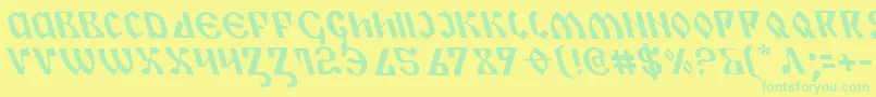 PiperPieLeftalic Font – Green Fonts on Yellow Background