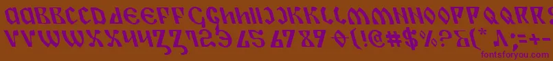 PiperPieLeftalic Font – Purple Fonts on Brown Background