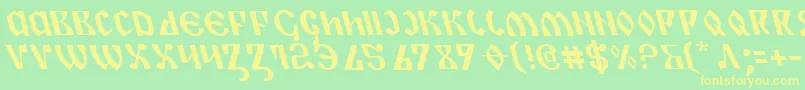 PiperPieLeftalic Font – Yellow Fonts on Green Background