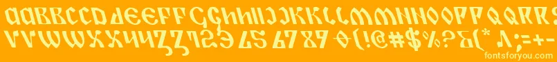 PiperPieLeftalic Font – Yellow Fonts on Orange Background