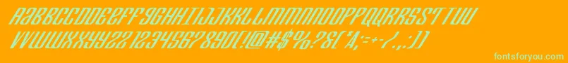 Departmenthsuperital Font – Green Fonts on Orange Background