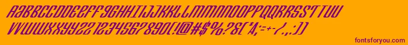 Departmenthsuperital Font – Purple Fonts on Orange Background