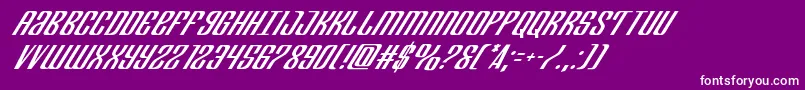 Departmenthsuperital-fontti – valkoiset fontit violetilla taustalla